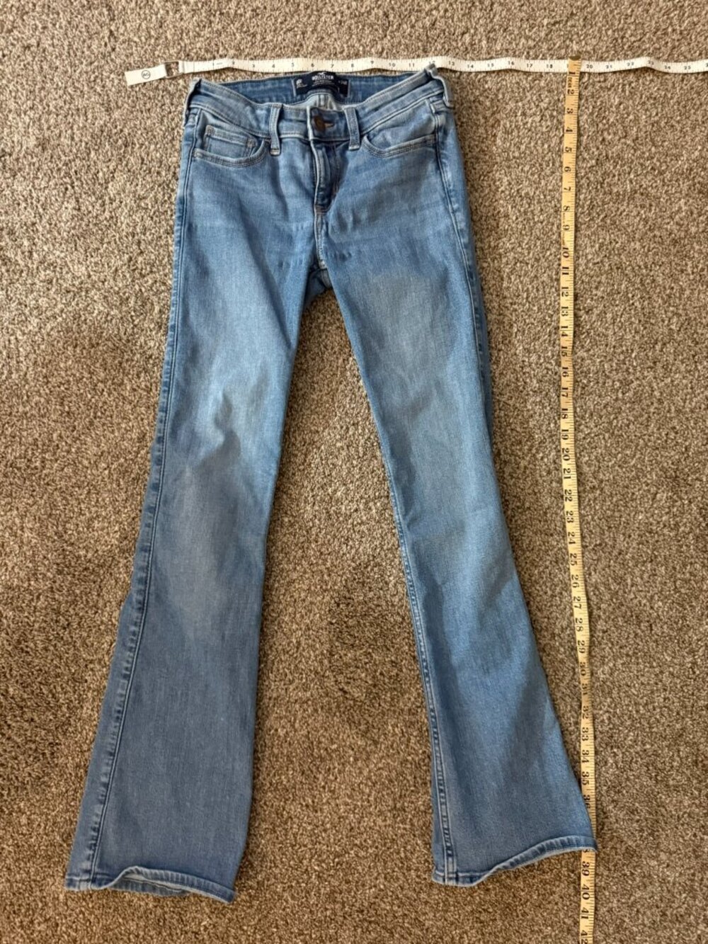 Hollister Low Rise Bootcut Jeans Womens 00R W 24 Stretch Light Wash